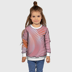 Свитшот детский Абстрактные розовые волнообразные линии, цвет: 3D-белый — фото 2