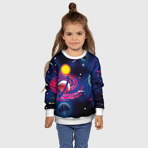 Детский свитшот Вселенная, космос / 3D-Белый – фото 4