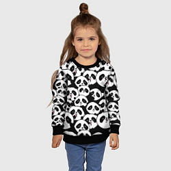 Свитшот детский Весёлые панды, цвет: 3D-черный — фото 2