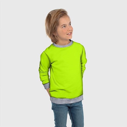 Детский свитшот Лайм цвет: однотонный лаймовый / 3D-Меланж – фото 3