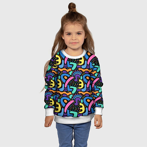 Детский свитшот Multicolored texture pattern / 3D-Белый – фото 4