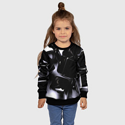 Свитшот детский Хромированные кубы, цвет: 3D-черный — фото 2