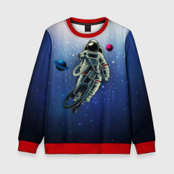 Свитшот детский Космонавт на велике, цвет: 3D-красный