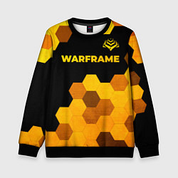 Свитшот детский Warframe - gold gradient: символ сверху, цвет: 3D-черный