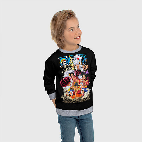 Детский свитшот One Piece all / 3D-Меланж – фото 3
