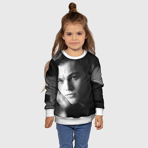 Детский свитшот Леонардо Ди Каприо фото / 3D-Белый – фото 4