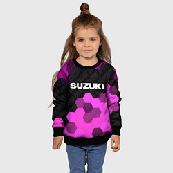 Свитшот детский Suzuki pro racing: символ сверху, цвет: 3D-черный — фото 2