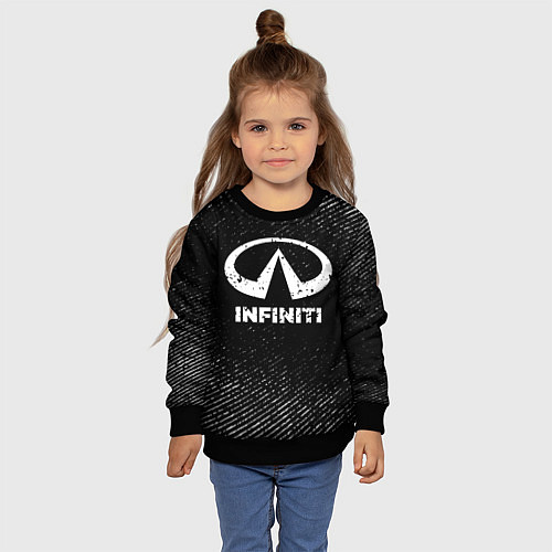 Детский свитшот Infiniti с потертостями на темном фоне / 3D-Черный – фото 4