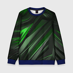 Свитшот детский Green black abstract, цвет: 3D-синий