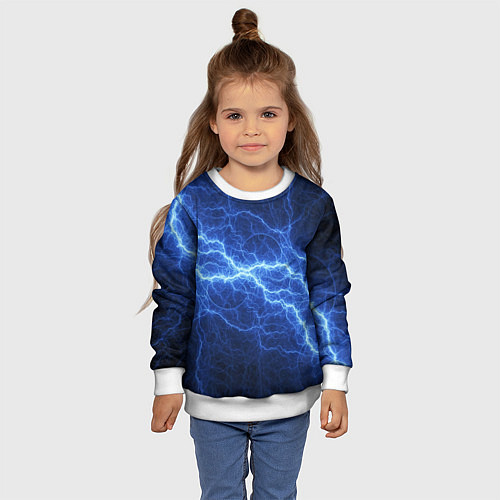 Детский свитшот Разряд электричества / 3D-Белый – фото 4