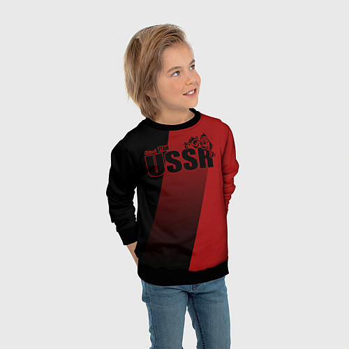 Детский свитшот USSR team / 3D-Черный – фото 3