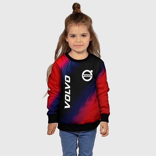 Детский свитшот Volvo красный карбон / 3D-Черный – фото 4