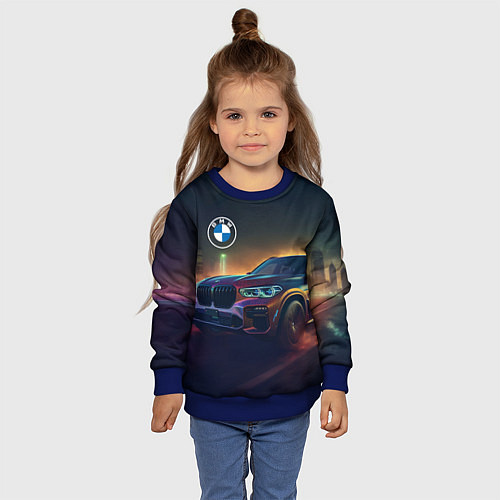 Детский свитшот BMW midjourney / 3D-Синий – фото 4