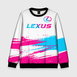 Свитшот детский Lexus neon gradient style: символ сверху, цвет: 3D-черный