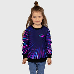 Свитшот детский Chevrolet neon speed lines, цвет: 3D-черный — фото 2
