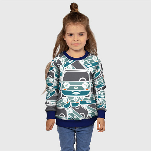 Детский свитшот Абстракция машина / 3D-Синий – фото 4