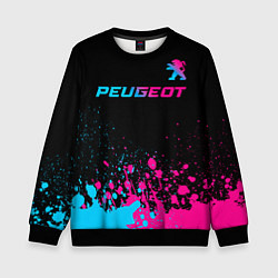 Детский свитшот Peugeot - neon gradient: символ сверху