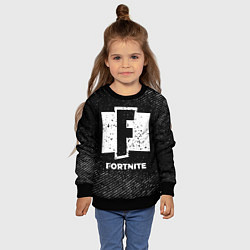 Свитшот детский Fortnite с потертостями на темном фоне, цвет: 3D-черный — фото 2