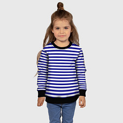 Свитшот детский Тельняшка синяя ВМФ, цвет: 3D-черный — фото 2
