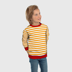 Свитшот детский Тельняшка оранжевая МЧС, цвет: 3D-красный — фото 2