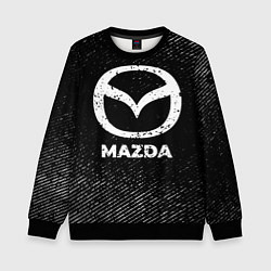 Свитшот детский Mazda с потертостями на темном фоне, цвет: 3D-черный