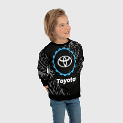 Свитшот детский Toyota в стиле Top Gear со следами шин на фоне, цвет: 3D-черный — фото 2