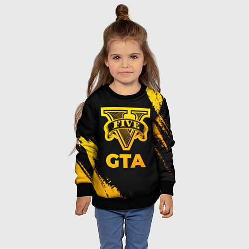 Детский свитшот GTA - gold gradient / 3D-Черный – фото 4