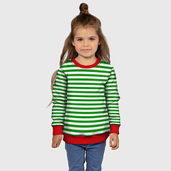 Свитшот детский Тельняшка зеленая Пограничных войск, цвет: 3D-красный — фото 2