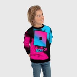 Свитшот детский Roblox - neon gradient, цвет: 3D-черный — фото 2