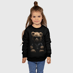 Свитшот детский Брутальный плюшевый медведь, цвет: 3D-черный — фото 2