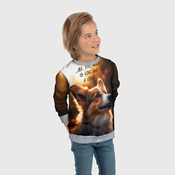 Свитшот детский Любовь и корги, цвет: 3D-меланж — фото 2