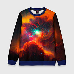 Детский свитшот Небула в космосе в оранжевых тонах - нейронная сет