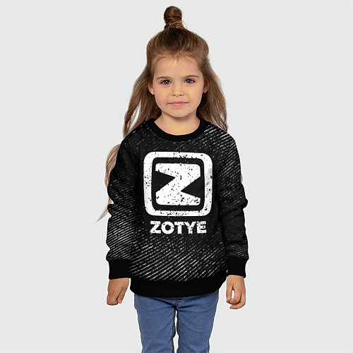 Детский свитшот Zotye с потертостями на темном фоне / 3D-Черный – фото 4