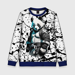 Детский свитшот Panda samurai on the background of blots