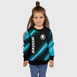 Свитшот детский Skoda неоновые лампы, цвет: 3D-черный — фото 2
