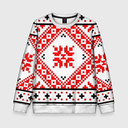 Свитшот детский Удмуртский стиль, цвет: 3D-белый