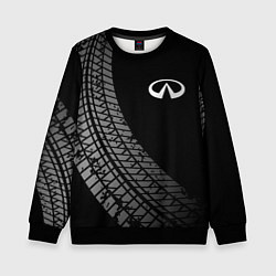 Свитшот детский Infiniti tire tracks, цвет: 3D-черный