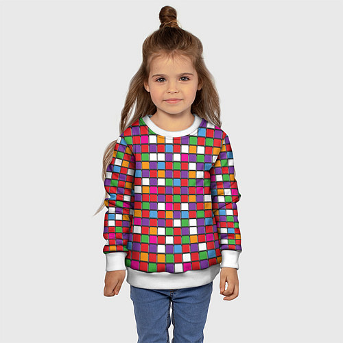 Детский свитшот Color cubes / 3D-Белый – фото 4