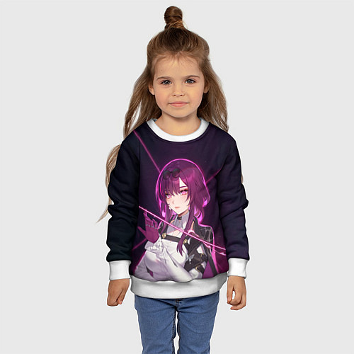 Детский свитшот Кафка на фоне звёздного неба / 3D-Белый – фото 4