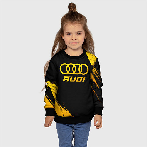 Детский свитшот Audi - gold gradient / 3D-Черный – фото 4