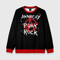 Свитшот детский Анархия - панк рок, цвет: 3D-красный