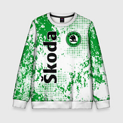 Свитшот детский Skoda auto logo, цвет: 3D-белый