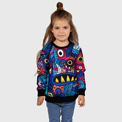 Свитшот детский Монстры в синем и розовом - нейросеть, цвет: 3D-черный — фото 2