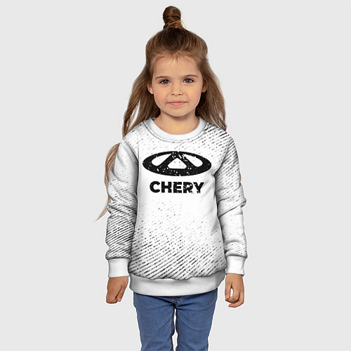 Детский свитшот Chery с потертостями на светлом фоне / 3D-Белый – фото 4