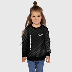 Свитшот детский Chevrolet карбоновый фон, цвет: 3D-черный — фото 2