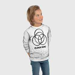 Свитшот детский Elden Ring с потертостями на светлом фоне, цвет: 3D-белый — фото 2