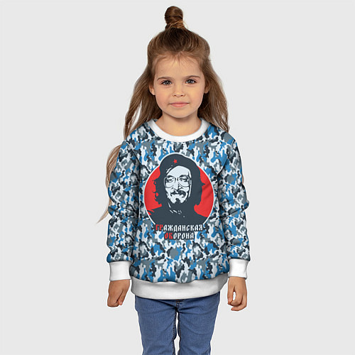 Детский свитшот Егор Летов - Че Гевара / 3D-Белый – фото 4