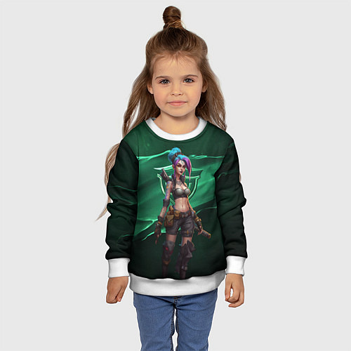 Детский свитшот Нарисованная Джинкс / 3D-Белый – фото 4