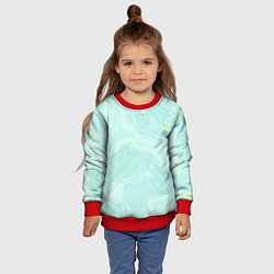 Свитшот детский Акварельный голубой фон, цвет: 3D-красный — фото 2