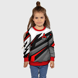 Свитшот детский Mitsubishi motors - красная линия, цвет: 3D-красный — фото 2